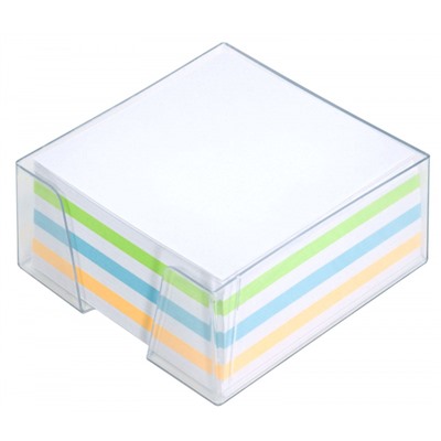 Бумага для заметок в пластик. боксе 9х9х5 см 4цв. ассорти NGB4-909050 inФОРМАТ