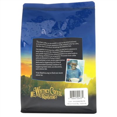 Mt. Whitney Coffee Roasters, коста-риканская платнация Тарразу, средняя обжарка, цельнозерновой кофе, 340 г (12 унций)