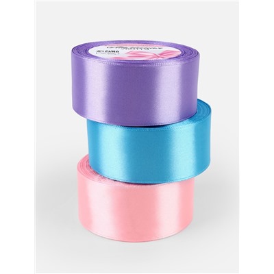 Атласная лента, набор 3 шт. «Ариэль», 40 мм, 23±1 м