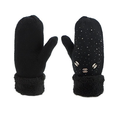 Варежки женские вязаные утепленные