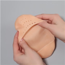 Носочки для педикюра, силиконовые, с перфорацией, 18×8 см, бежевые