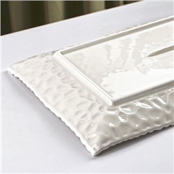 Блюдо керамическое сервировочное «Воздушность», 35×19.5 см, белое