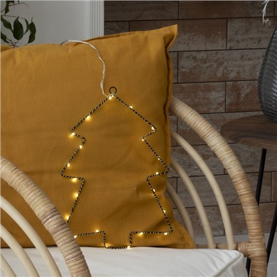 Светодиодная фигура «Ёлка» 20×29 см, металл, батарейки ААх2 (не в комплекте), свечение тёплое белое