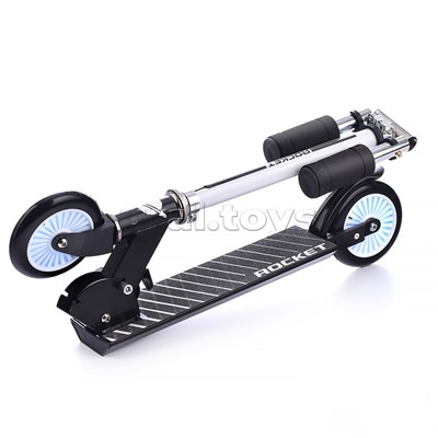 Самокат 2-х колесный ROCKET,колеса PU/ 125 мм,ABEC 7, черный