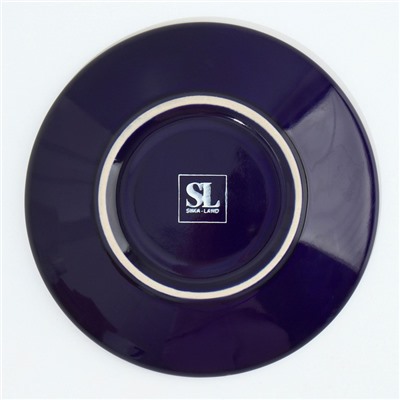 Чайная пара керамическая «Синие цветы», 250 мл