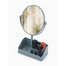 Зеркало с подставкой, с увеличением х2, двустороннее, 16.5×30.5 см, (13×16 см), МИКС