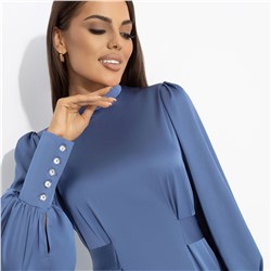 Платье струящееся, Притяжение элегантности (синий бриз)