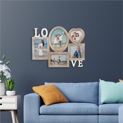 Фоторамка коллаж Любовь 45х35 см / XF-50 /уп 28/ 5 фото