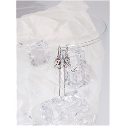 Серьги- продёвки детские из серебра с эмалью родированные - Единороги 925 пробы ДС-Л2р