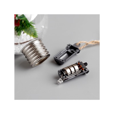 Ёлочный шар «Новый год», 1 LED, от батареек, свечение тёплое белое