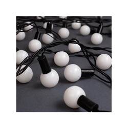 Гирлянда «Нить» 10 м с насадками «Шарики 2.5 см», IP44, тёмная нить, 100 LED, свечение мульти (RG/RB), мигание, 220 В