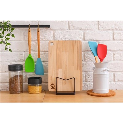 Доска разделочная деревянная с канавкой, 33×22×1.5 см, берёза