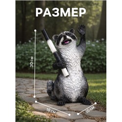 Садовая фигура из полистоуна «Енот-гаишник», 18×16×30 см