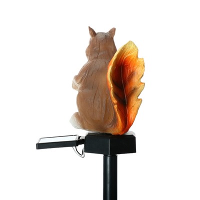 Садовый светильник «Белочка с орешком», уличный, на солнечной батарее, 41 см, 1 LED, свечение тёплое белое