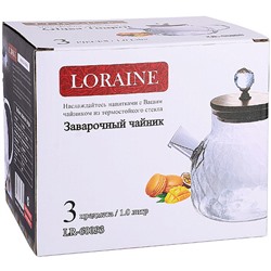 60093 Заварочный чайник 3пр 1л стек бамбук LR(х24)