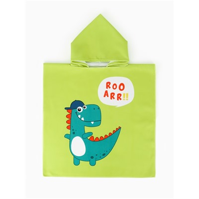 Полотенце - пончо детское махровое LoveLife «Дино» 60×120 см, зелёное