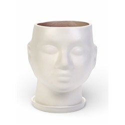 Горшок-органайзер «Голова», керамика, белое, 3 л, 21×19 см
