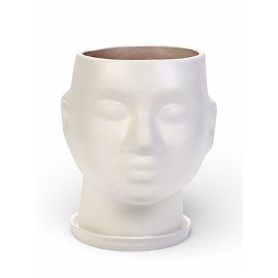 Горшок-органайзер «Голова», керамика, белое, 3 л, 21×19 см