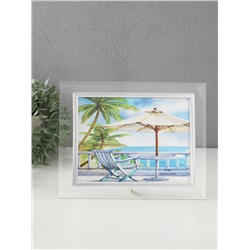 Фоторамка для фото 15×20 см «Серебряный кант», стекло, горизонтальная, выгнутая, прозрачная, 25.5×21 см