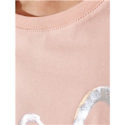 Свободная футболка с принтом из премиального хлопка с эластаном