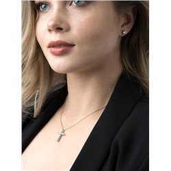 Колье крест из серебра с фианитами родированное 925 пробы кц-2023р200