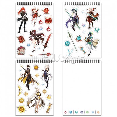 Геншин. Творческий блокнот cо стикерами A5. Избранный Странник.