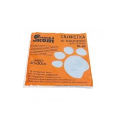 Салфетка для стекла 30*30см, микрофибра, голубая, M-05, 310211 Рыжий Кот