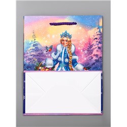 Пакет подарочный новогодний ламинированный, «Снегурочка ждет Деда Мороза», 18×10×22.3 см