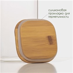 Банка для сыпучих BellaTenero «Эко. Квадратная», 1.2 л, 10×15.5 см, с бамбуковой крышкой, стекло, прозрачная