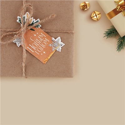 Шильдик декоративный на подарок «С Новым годом», 4.5×7 см