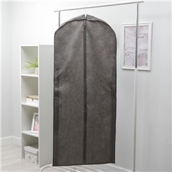 Чехол для одежды зимний, 140×60×10 см, спанбонд, серый