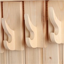 Полка - вешалка «Ступенька», 65×27×9.5 см, деревянная, 5 крючков, «Добропаровъ»