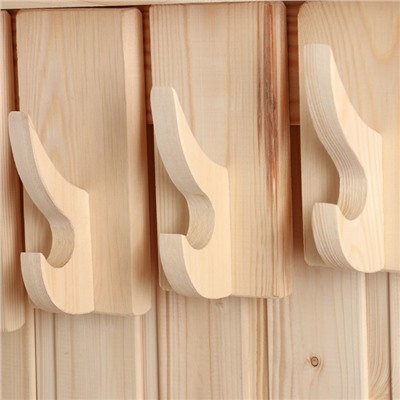 Полка - вешалка «Ступенька», 65×27×9.5 см, деревянная, 5 крючков, «Добропаровъ»