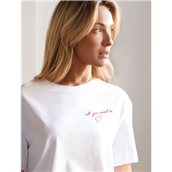 Свободная футболка с принтом из премиального хлопка с эластаном