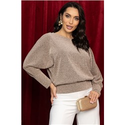 Блуза праздничная Гостья из будущего (бежево-золотистая) Б14514-19М