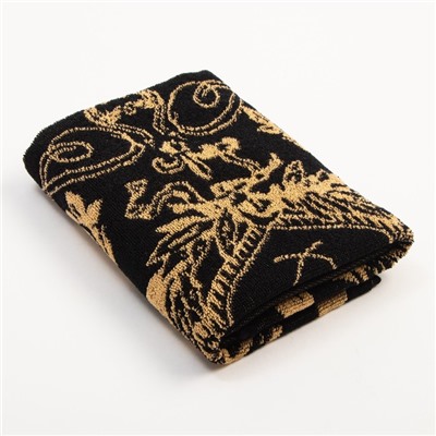 Полотенце именное махровое Этель «Максим», 50×90 см, 100% хлопок, 420 г/м², чёрное