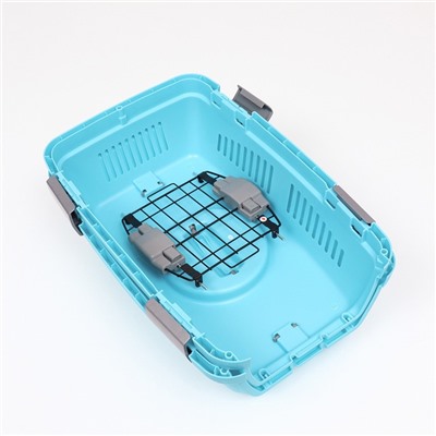 Переноска для животных «Неон», 48×32×29.5 см, вес до 12 кг, пластик, голубая