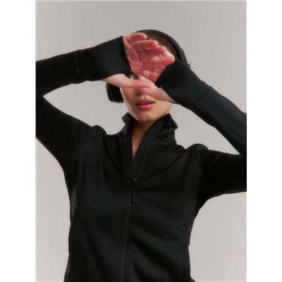 Рашгард на молнии с длинным рукавом женский Resport, размер 42, чёрный