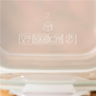 Контейнер пищевой с герметичной крышкой, 1 л, прозрачный, крышка МИКС