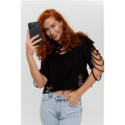 7474 Футболка женская (Черный)