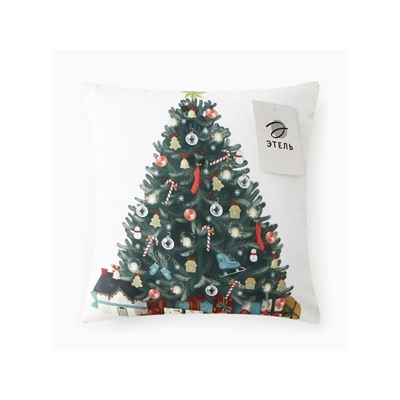 Подушка декоративная новогодняя «Этель. Елочка с подарками», 40×40 см, велюр