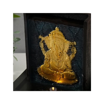 Фонтан настольный с подсветкой «Портрет сидящего Ганеша», от сети, 21×17×27 см