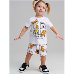 Комплект детский трикотажный для девочек: фуфайка (футболка), шорты