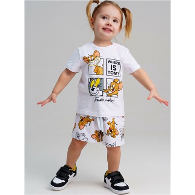 Комплект детский трикотажный для девочек: фуфайка (футболка), шорты