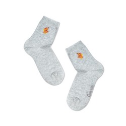 Классические Conte-kids TIP-TOP Однотонные хлопковые носки с вышивкой