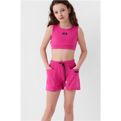 Комплект трикотажный для девочек: топ, шорты PLAYTODAY, 1240336