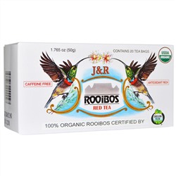 J&R Port Trading Co., J&R, красный чай с ройбушем, без кофеина, 20 пакетиков, 1,765 унции (50 г)