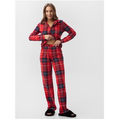 Пижама новогодняя женская (рубашка, брюки) KAFTAN Christmas, размер 48-50