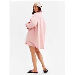 Костюм женский (рубашка, шорты) MINAKU: Oversize, тёмно-розовый, размер 46