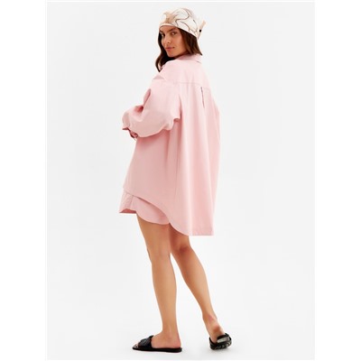 Костюм женский (рубашка, шорты) MINAKU: Oversize, тёмно-розовый, размер 46